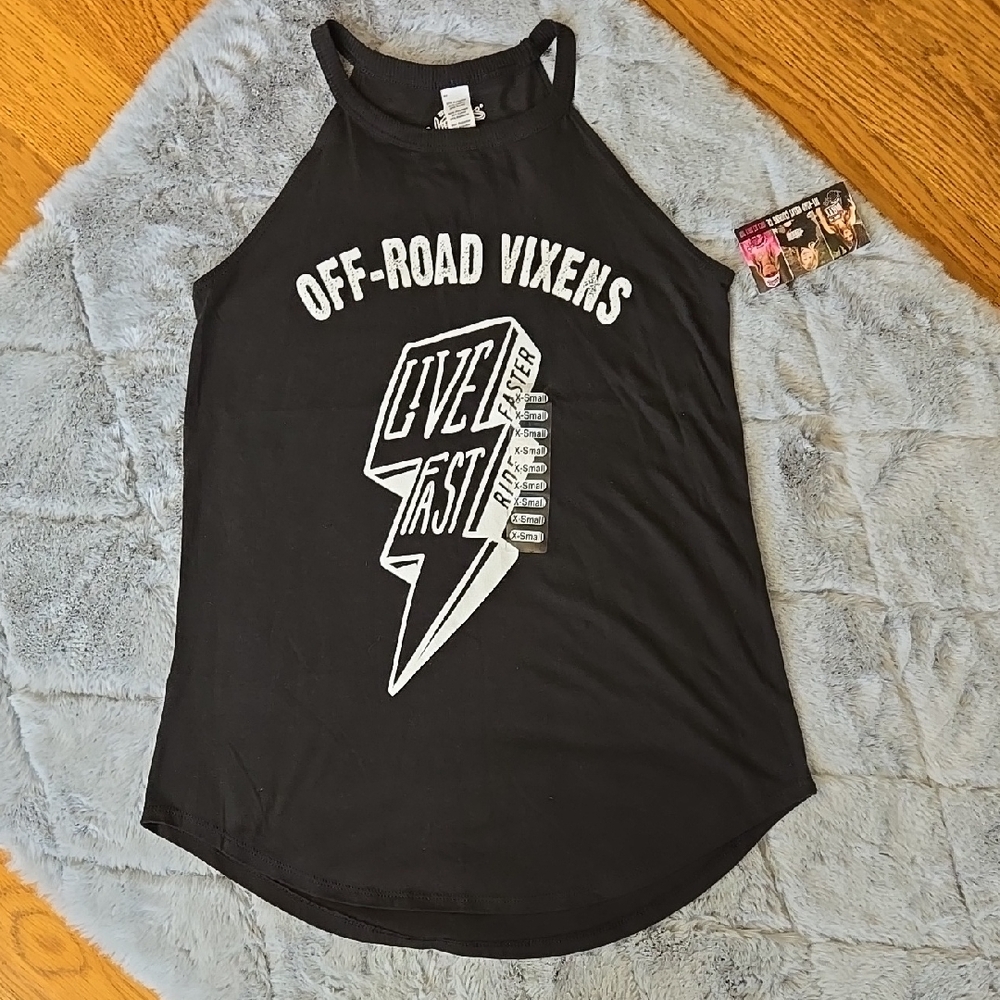 Off Road Vixens Black Tank Top, Womens XS, NWT